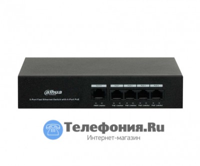 DAHUA DH-PFS3005-4ET-36 4-портовый неуправляемый коммутатор с РоЕ
