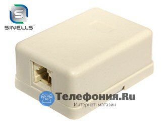 Розетка телефонная настенная, 1 порт RJ-12 (6P4C) SINELLS SNL-64121